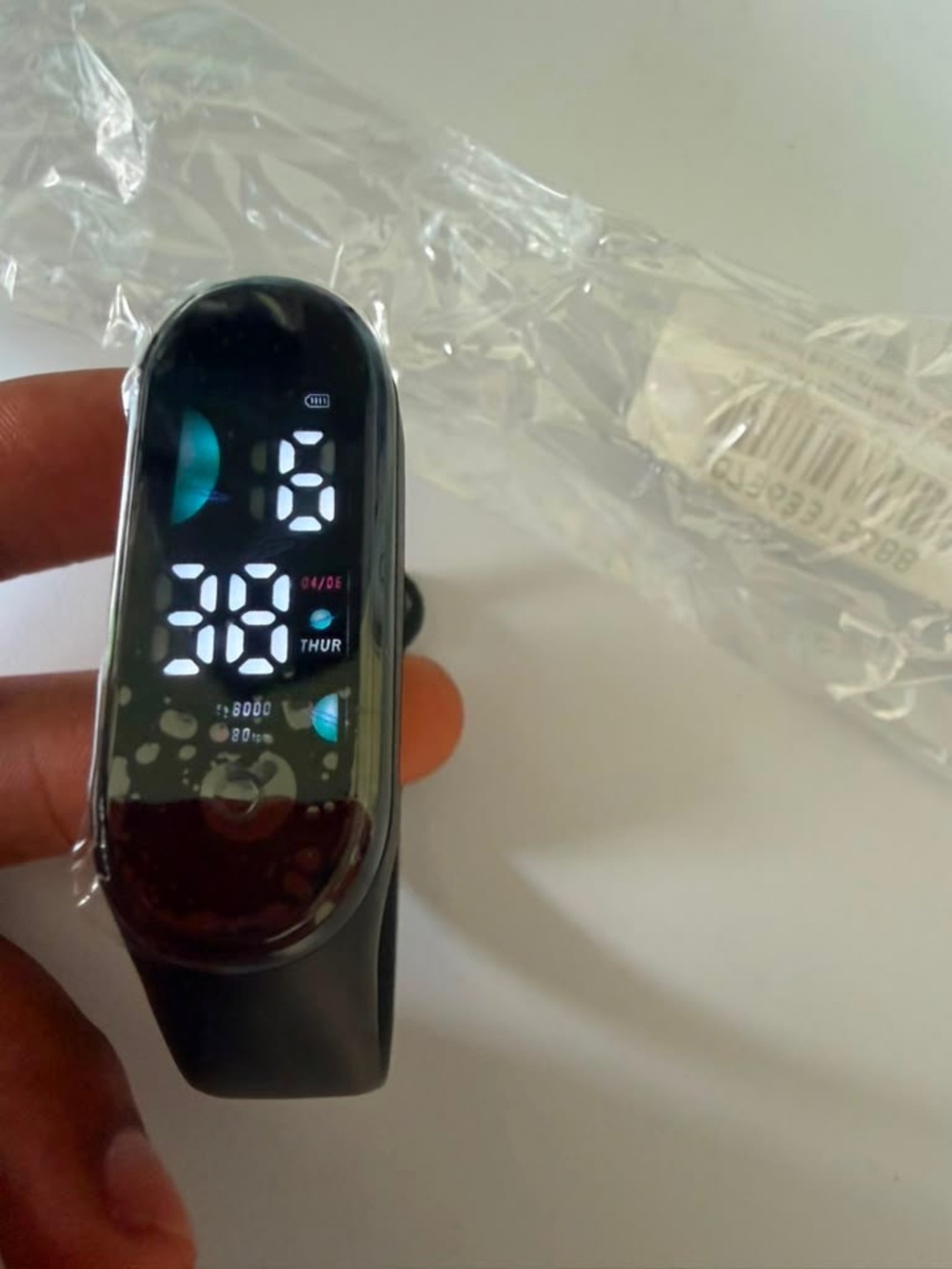 Black Smart Fitness Tracker with LED Display